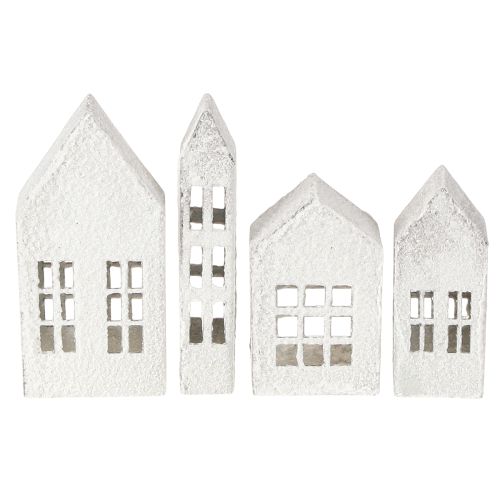 Floristik24 Miniaturehuse til indretning og stemning, meget dekorative, tidløst design til hjemmet, 14 cm, 4 stk.