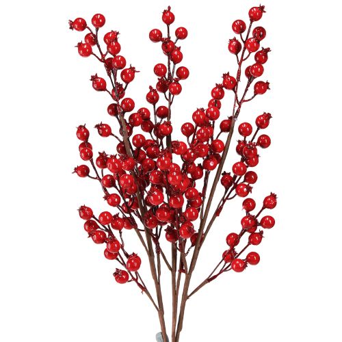 Hybendekoration, kunstige dekorative grene, rød, L62 cm, 3 stk