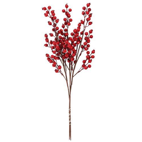 Artikel Hybendekoration, kunstige dekorative grene, rød, L62 cm, 3 stk
