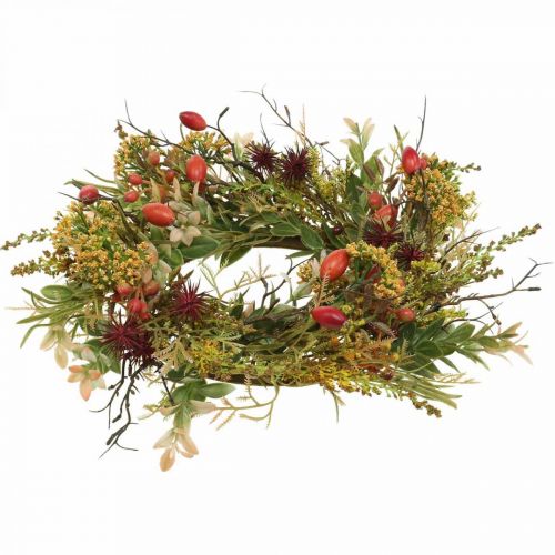 Floristik24 Deco krans hyben kunstig efterårskrans kunstige blomster Ø25cm