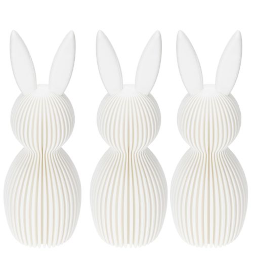 Artikel Dekorativ kaninfigur med foldet look til moderne indretning, stue eller kontor, 13 cm, 3 stk.