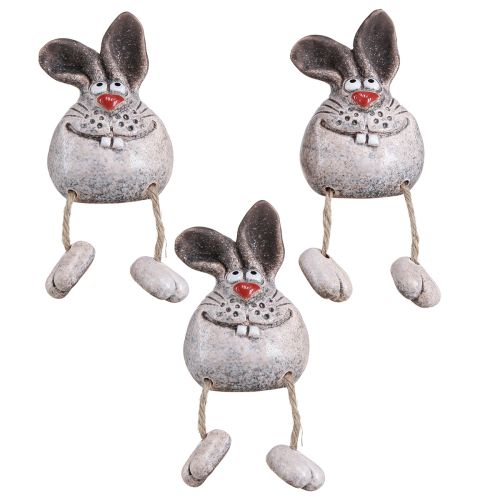Floristik24 Bunny keramik dekorativ kaninkant skammel 6,5×7×9,5cm 3 stk.