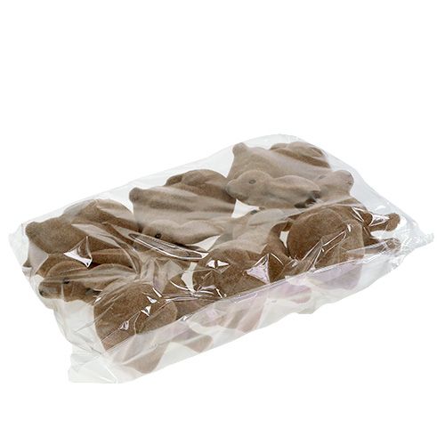 Artikel Kanin flokket brun 11cm, 13,5cm 6 stk