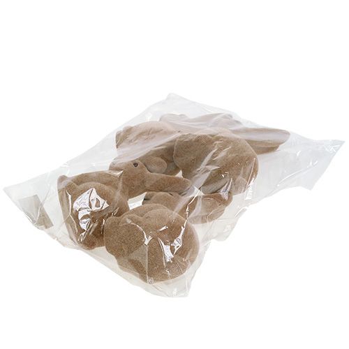 Floristik24 Kanin strømmet brun 15,5 cm 4stk