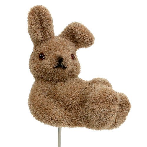 Artikel Kanin flokket på tråd brun 4cm - 6cm 12 stk