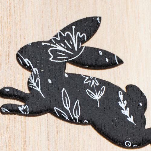 Artikel Træpåskeæg til ophængning, hvide og sorte, 10 cm, 6 stk.