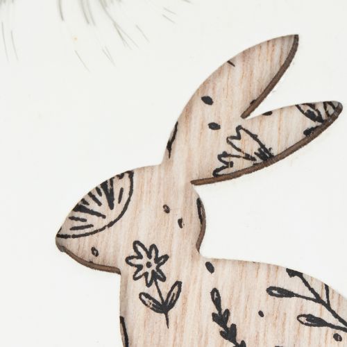 Artikel Træpåskeæg til ophængning, hvide og sorte, 10 cm, 6 stk.