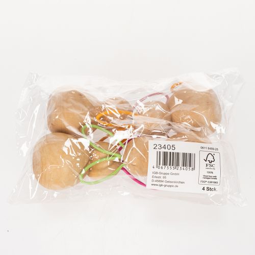 Artikel Dekorativ træfigur af kanin med trådører til moderne påskedekorationer, 11 cm, 4 stk.