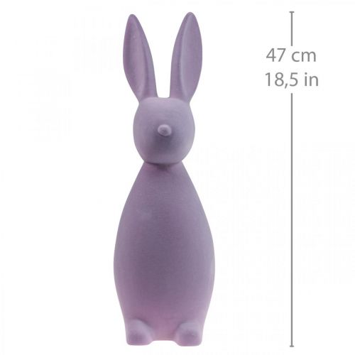 Artikel Dekorativ påskehare – 2. valg – Flokket lilla H47cm