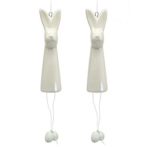 Floristik24 Kanin til at hænge hvid 10cm 6stk