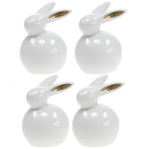 Påskefigur kanin hvidguld 8,5 cm 4stk
