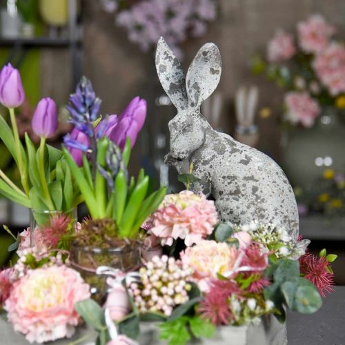 Floristik24 Dekorativ kanin siddende sten look havedekoration H31cm
