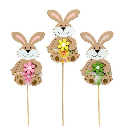 Floristik24 Bunny blomsterknap sort. 7,5 cm L28 cm 15stk