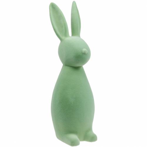 Floristik24 Påskedekoration bunny 47cm grøn flok påskehare dekoration figur påske