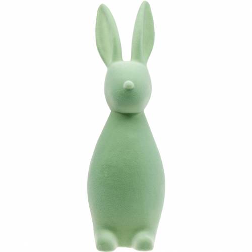 Floristik24 Påskedekoration bunny 47cm grøn flok påskehare dekoration figur påske