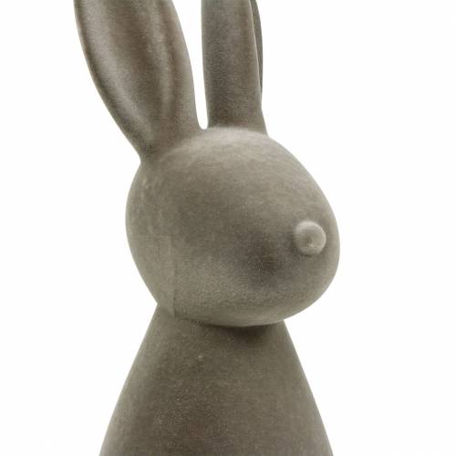 Floristik24 Bunny mørkegrå flokkede påskehare påske dekoration bord dekoration påske