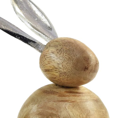 Artikel Kanin Træ Metal Natur Sølv H10/12,5cm 2 stk