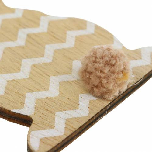 Floristik24 Påskehare til at hænge creme, brun, naturligt træ sort H11.5cm 6stk