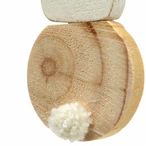 Artikel Påskehare til hængende creme, naturligt træ assorteret H10,5cm 8stk