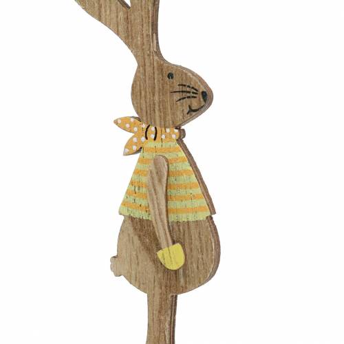 Floristik24 Påskepynt kanin med pindetræ assorteret natur 11cm 16 stk