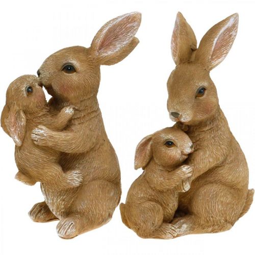 Floristik24 Kanin dekoration figurer kanin familie påske dekoration H11,5cm 2 stk