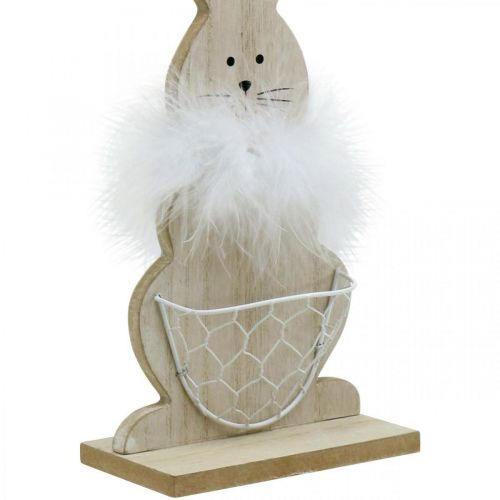 Floristik24 Kanin med kurv påskehare træ dekoration påske natur H30cm