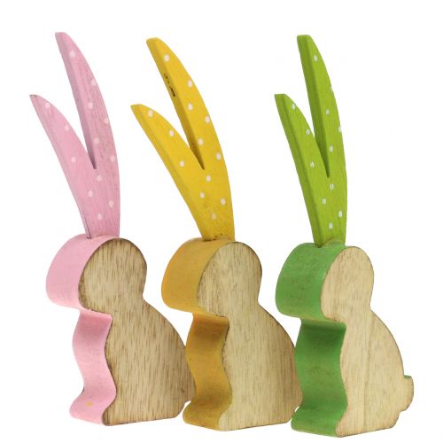 Deco figur bunny langt øre 15 cm 6stk