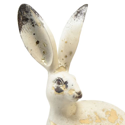 Floristik24 Bunny Sitting Vintage Guld Beige Bordpynt Påske H35,5cm 2stk