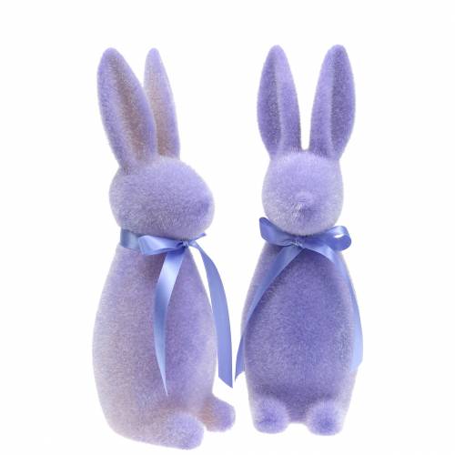 Floristik24 Bunny floket lilla lilla H30cm 2stk