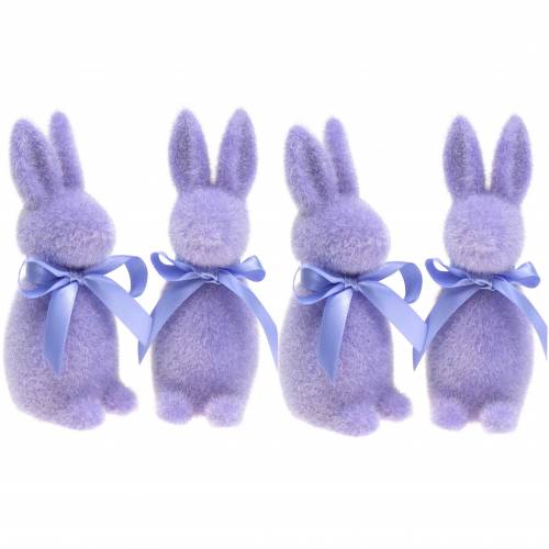 Floristik24 Bunny floket lilla lilla 16 cm 4stk