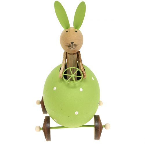 Floristik24 Bunny i en ægbil 15 cm x 8 cm x 7,5 cm 3stk
