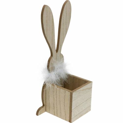 Floristik24 Bunny Planter Feather Boa Sort, hvid prikket træ påskehare