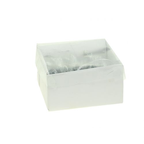 Floristik24 Bunny til at hænge sølvglitter 5cm 8stk