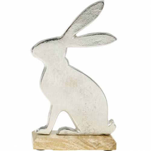 Floristik24 Bunny Sølv Metal Træ Base Påskehare Dekoration Påske