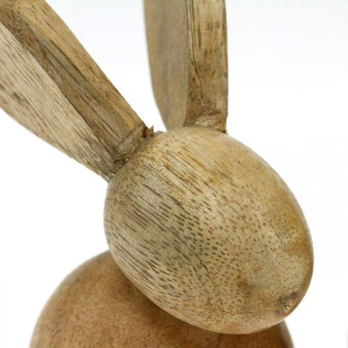 Floristik24 Påskepynt kanin træ dekoration siddende Påskehare natur 12cm 4 stk