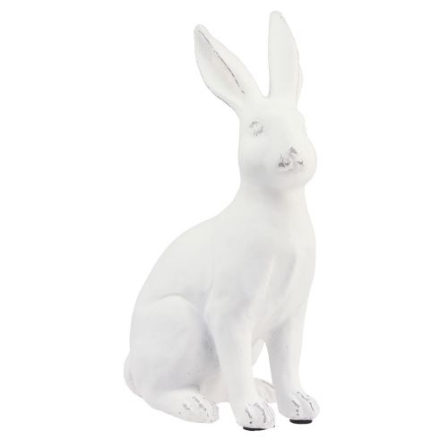 Floristik24 Kanin siddende dekorativ kanin kunststen dekoration hvid H27cm