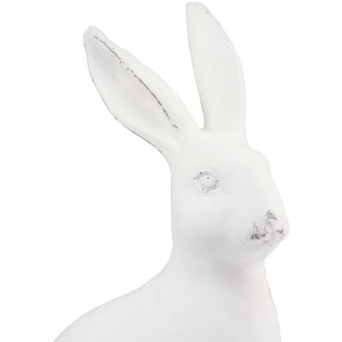 Floristik24 Kanin siddende dekorativ kanin kunststen dekoration hvid H27cm