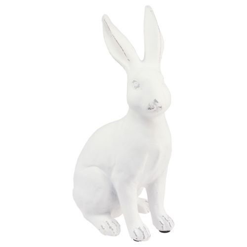 Floristik24 Kanin siddende dekorativ kanin kunststen dekoration hvid H27cm