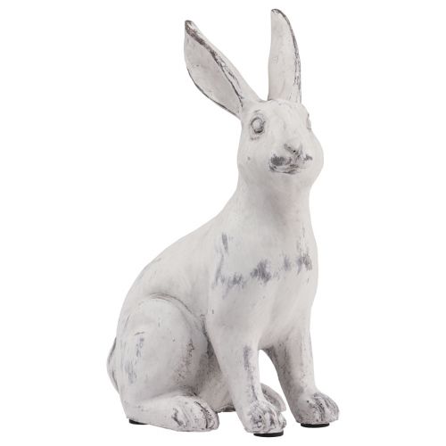 Floristik24 Kanin siddende kanin dekoration kunststen hvid grå H27,5cm