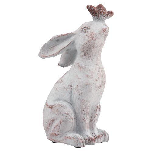 Floristik24 Kanin siddende kunststen sommerfugl dekoration 14×10,5×26cm