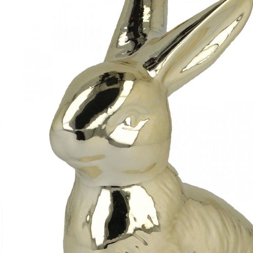 Floristik24 Påskehare dekoration Påskehare guld kanin siddende H12cm 3 stk