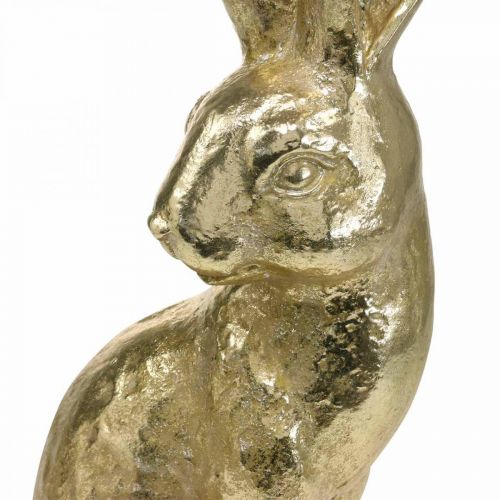 Floristik24 Dekorationskanin stor påskehare siddende guld 22×17×51,5cm