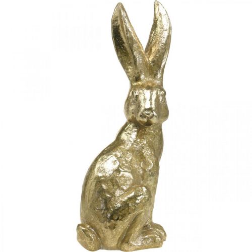 Floristik24 Dekorationskanin stor påskehare siddende guld 22×17×51,5cm