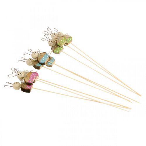 Floristik24 Bunny flower prop træ rust dekoration Påskehare på pind 8cm 9 stk