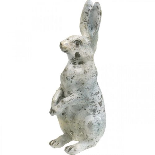 Floristik24 Dekorativ kanin til påske, forårsdekoration i betonlook, havefigur med guldaccenter, shabby chic H42cm