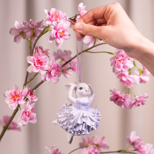 Artikel Ballerina-kaninvedhæng, et blikfang til påskegrene eller juletræer, 12 cm, 2 stk.