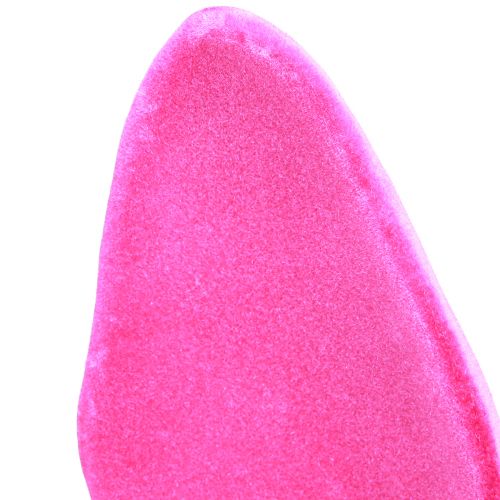Floristik24 Bunny dekorative ører pink til påske flocked pind H56cm