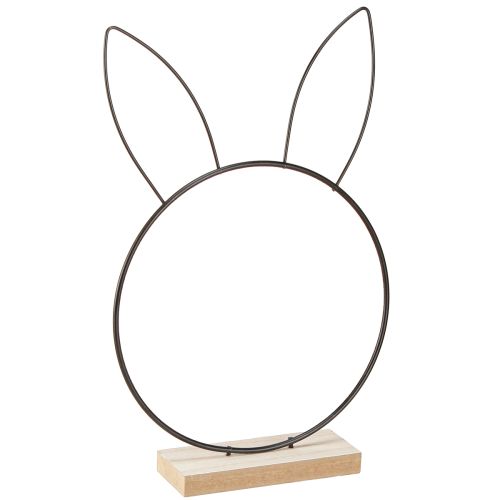 Artikel Kanin Dekorationsring Metal Træ Natursort Ø20cm 2stk
