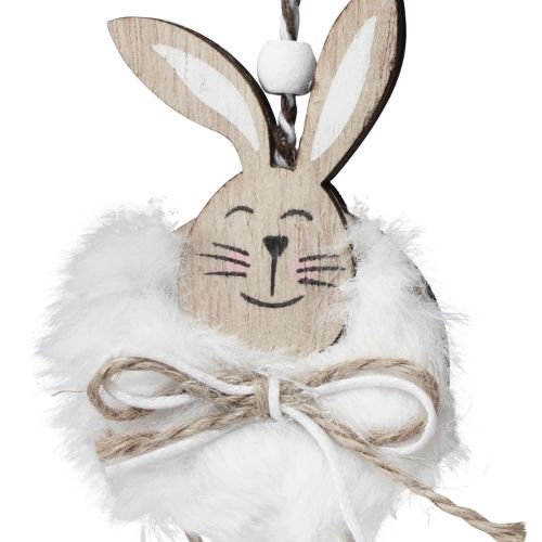Artikel Kaniner dekorative trækaniner til ophæng af naturhvid 5cm×12cm 6stk