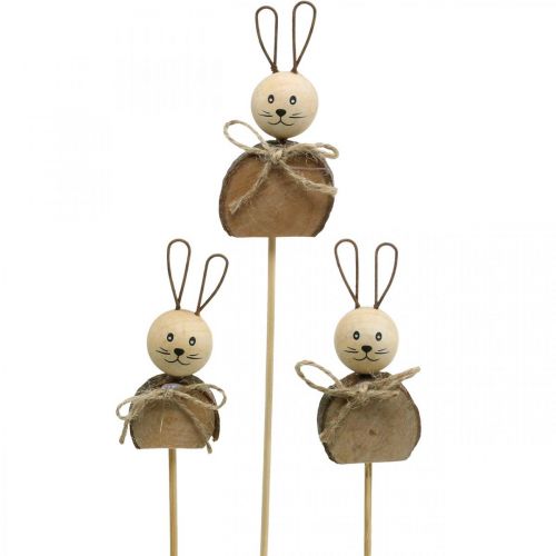 Floristik24 Bunny flower prop træ rust Påskehare dekoration natur 8cm 8 stk